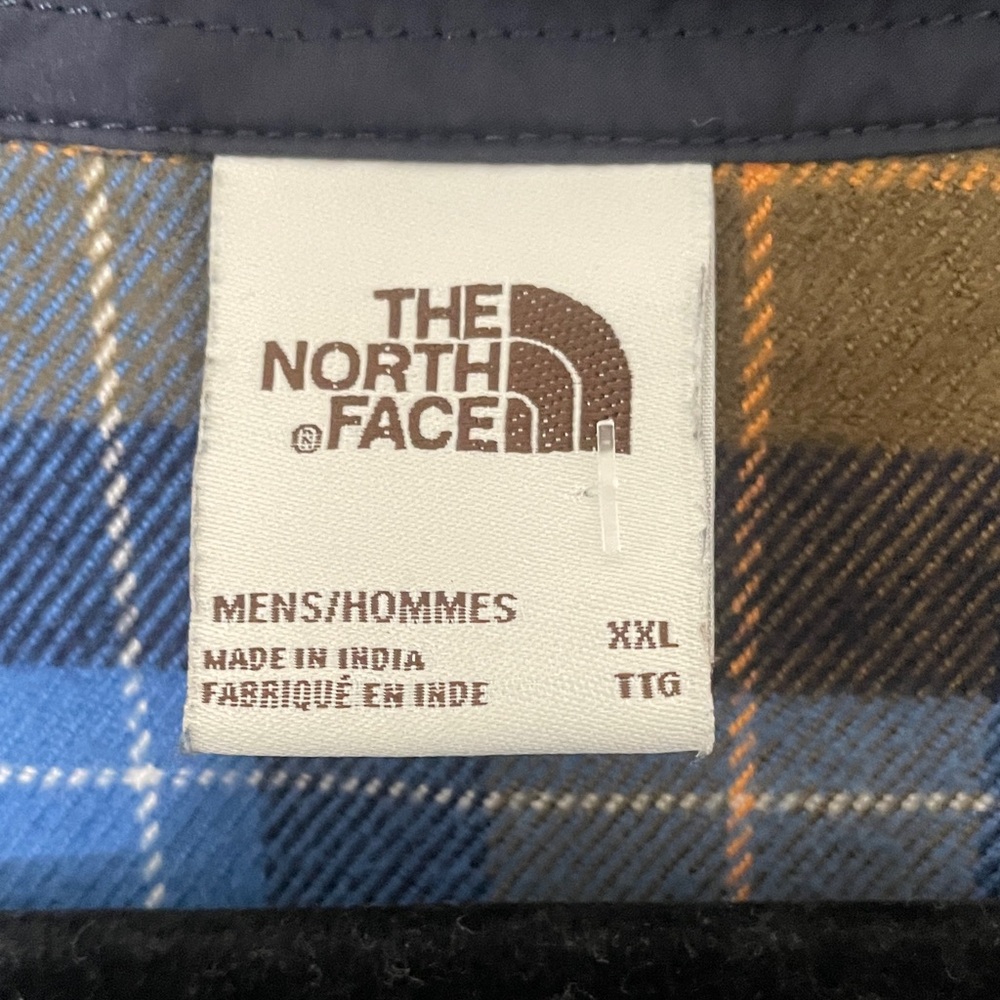 The North Face Blue Brown Plaid Arroyo Flannel Button Down Shirt Mountain Man 2X - Picture 5 of 6